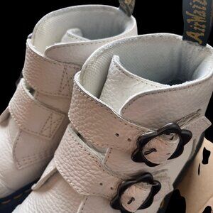 Dr. Marten's Devon White Flower Buckle Ankle Boot